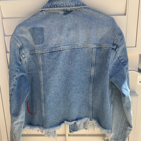 free people distressed jean jacket - Picture 3 of 4